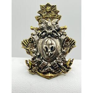 ART Arthur Pepper Signed Ring Shield Crest Gold And Silver Vintage Jewelry SZ 3